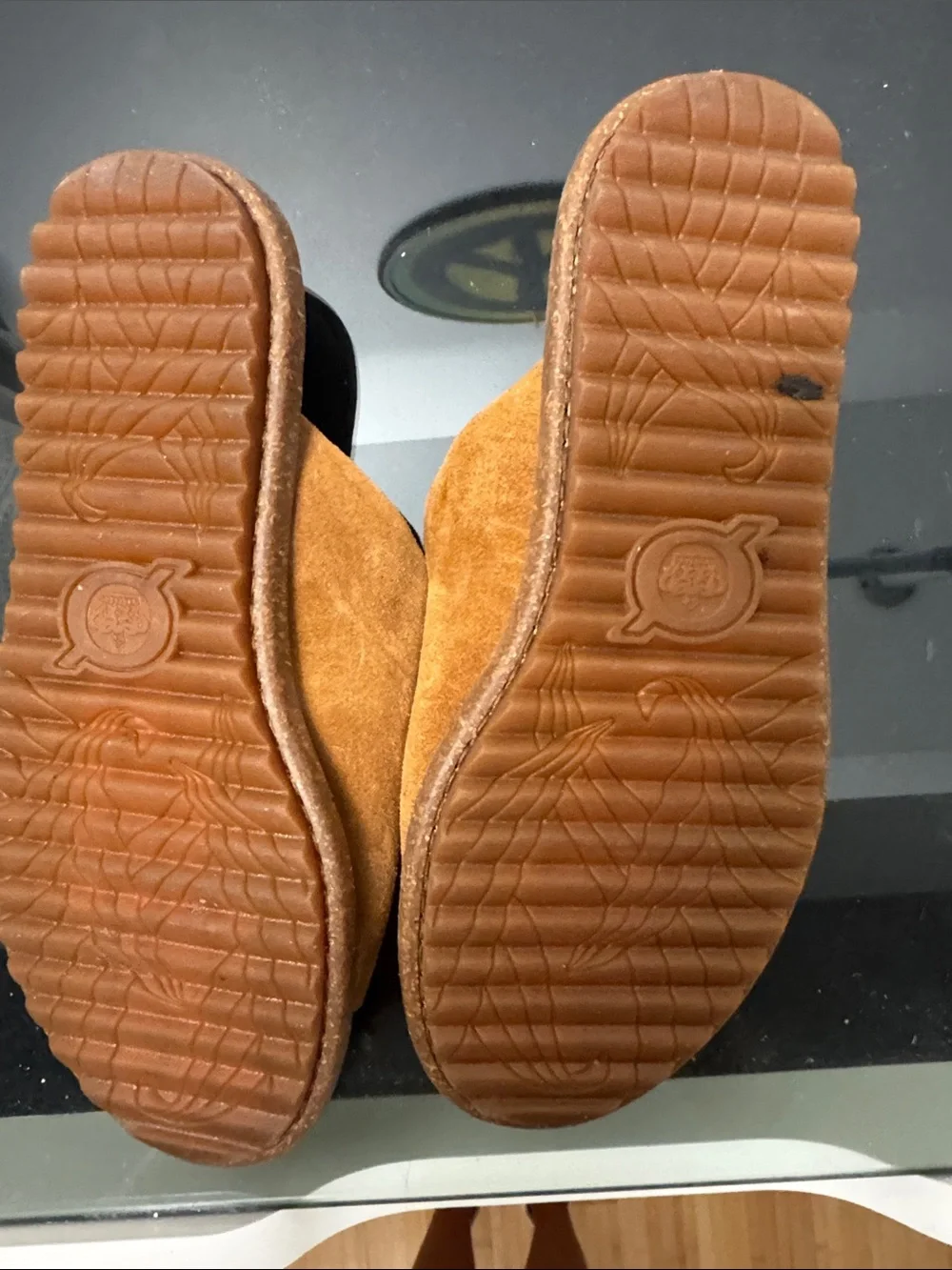 Born Womens Suede Slide Sandals in Cognac Brown